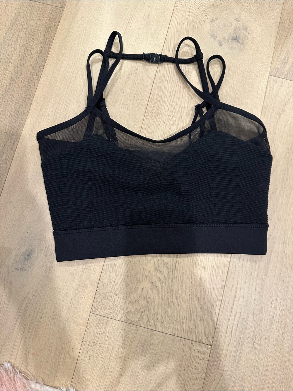 Black Mesh-Accent Sports Bralette